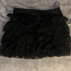 black ruffle skirt
